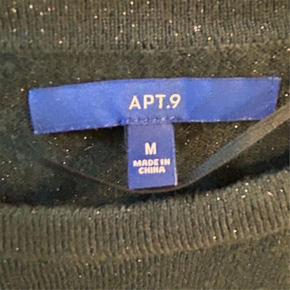 Apt. 9 Women's Medium metallic Green Pullover Sweater Long Sleeve Casual - Picture 6 of 7